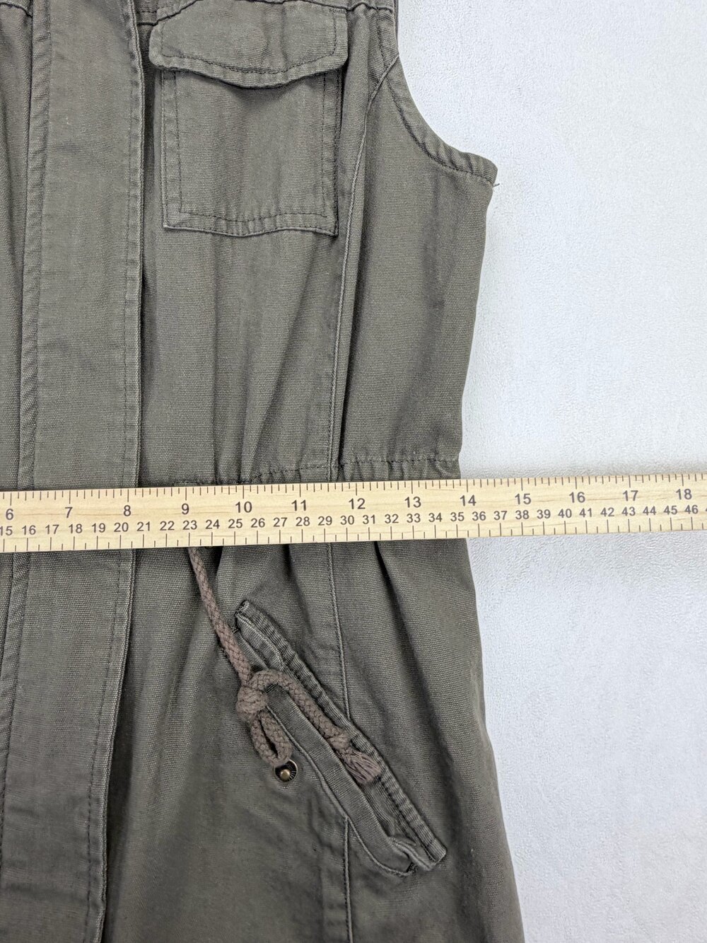 American Rag Women Olive Green Cotton Utility Drawstring Vest Size S - Picture 13 of 14
